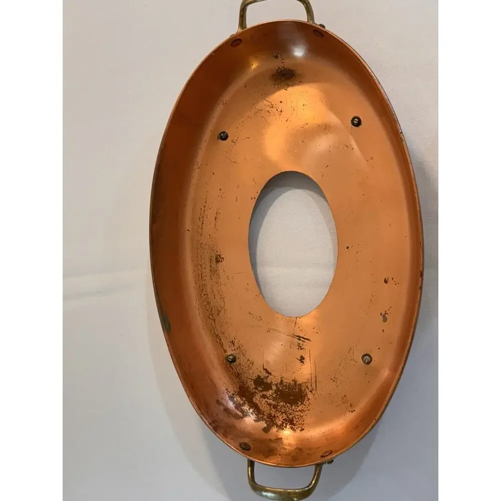 Vintage Williams Sonoma Oval White Baker In Portugal Made Copper Server Rare!